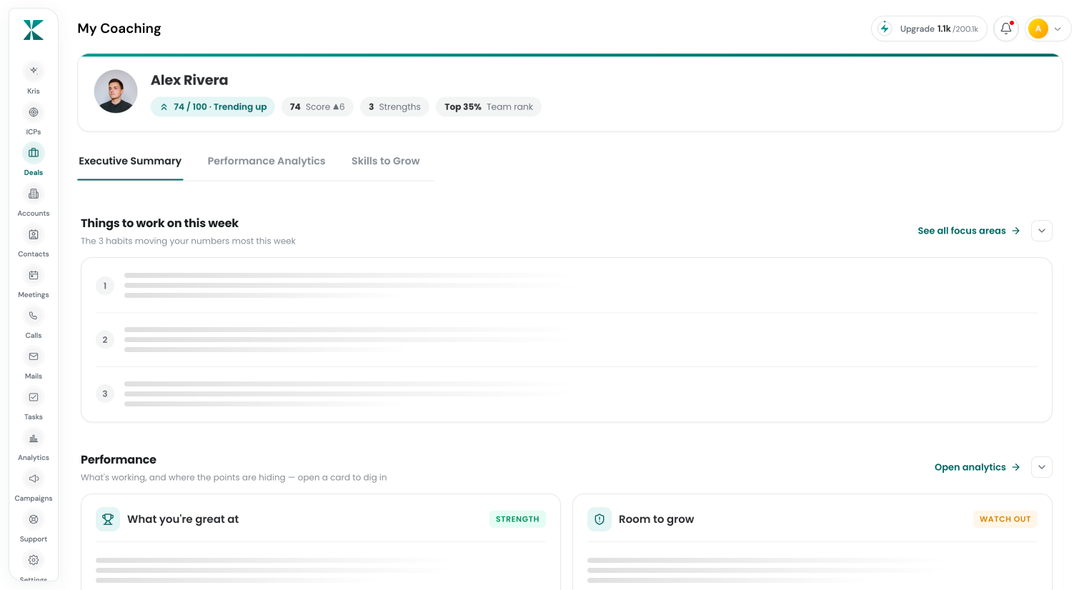 Sales Coaching screenshot