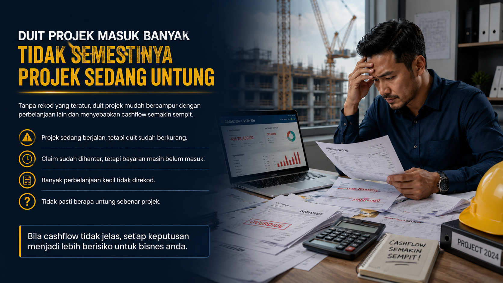 Masalah duit projek masuk tetapi keuntungan kontraktor tidak kelihatan