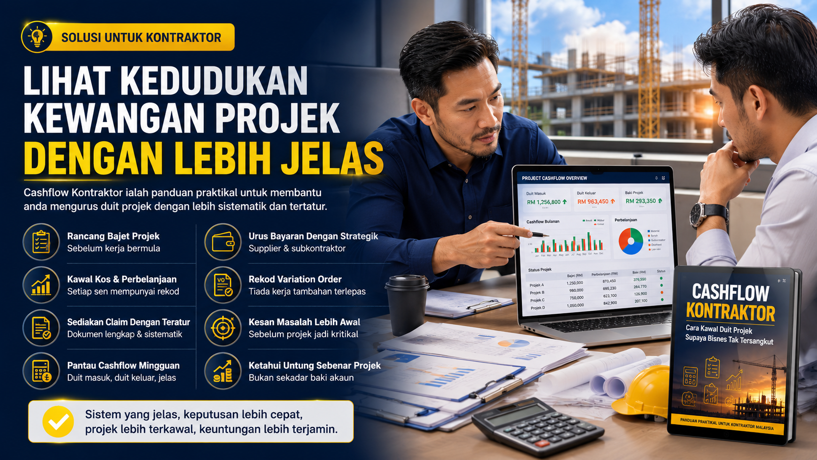 Sistem praktikal mengawal kedudukan kewangan projek pembinaan
