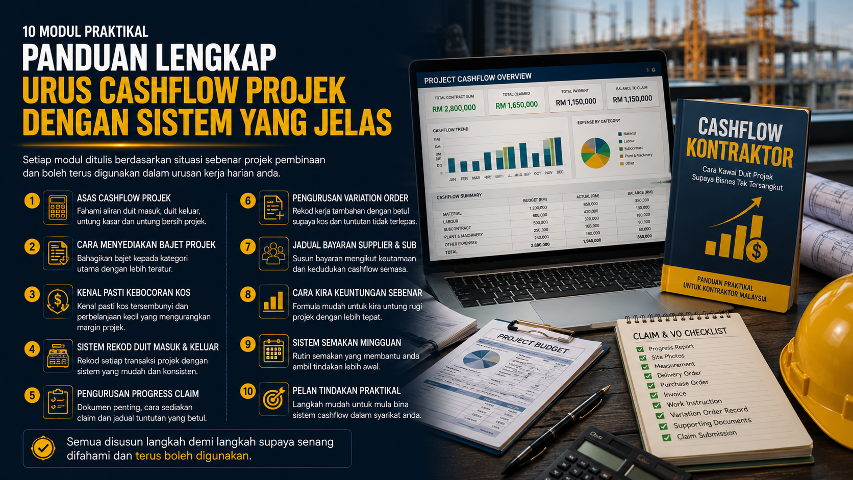 Kandungan lengkap Ebook Cashflow Kontraktor