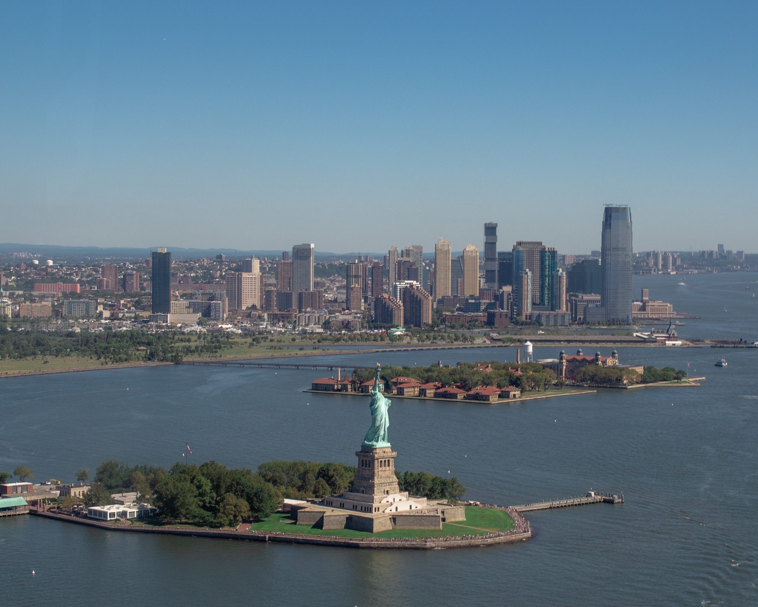 The Statue of Liberty - View from a helicopter