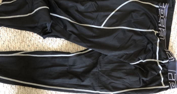 my winterized compression pants on the floor my winterized compression pants on the floor