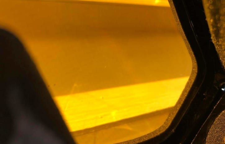 Close up of dual pane lenses