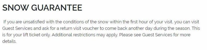 Snow guarantee camelbak