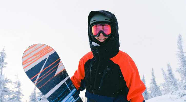 Man staying warm with a neck gaiter during winter