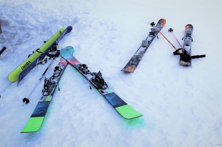 Skis on the snow