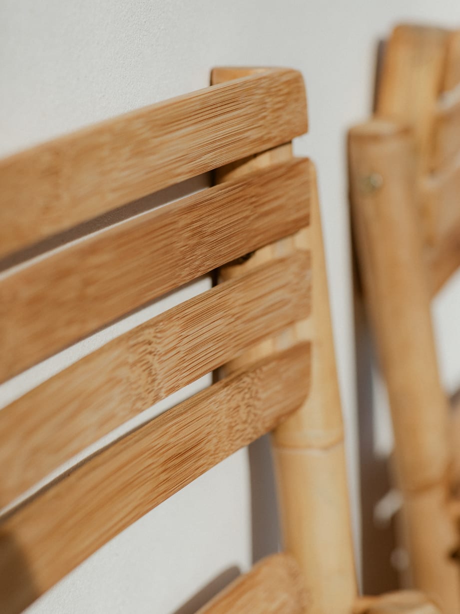 Pack de 2 cadeiras de jardim dobráveis em bambu Nelida