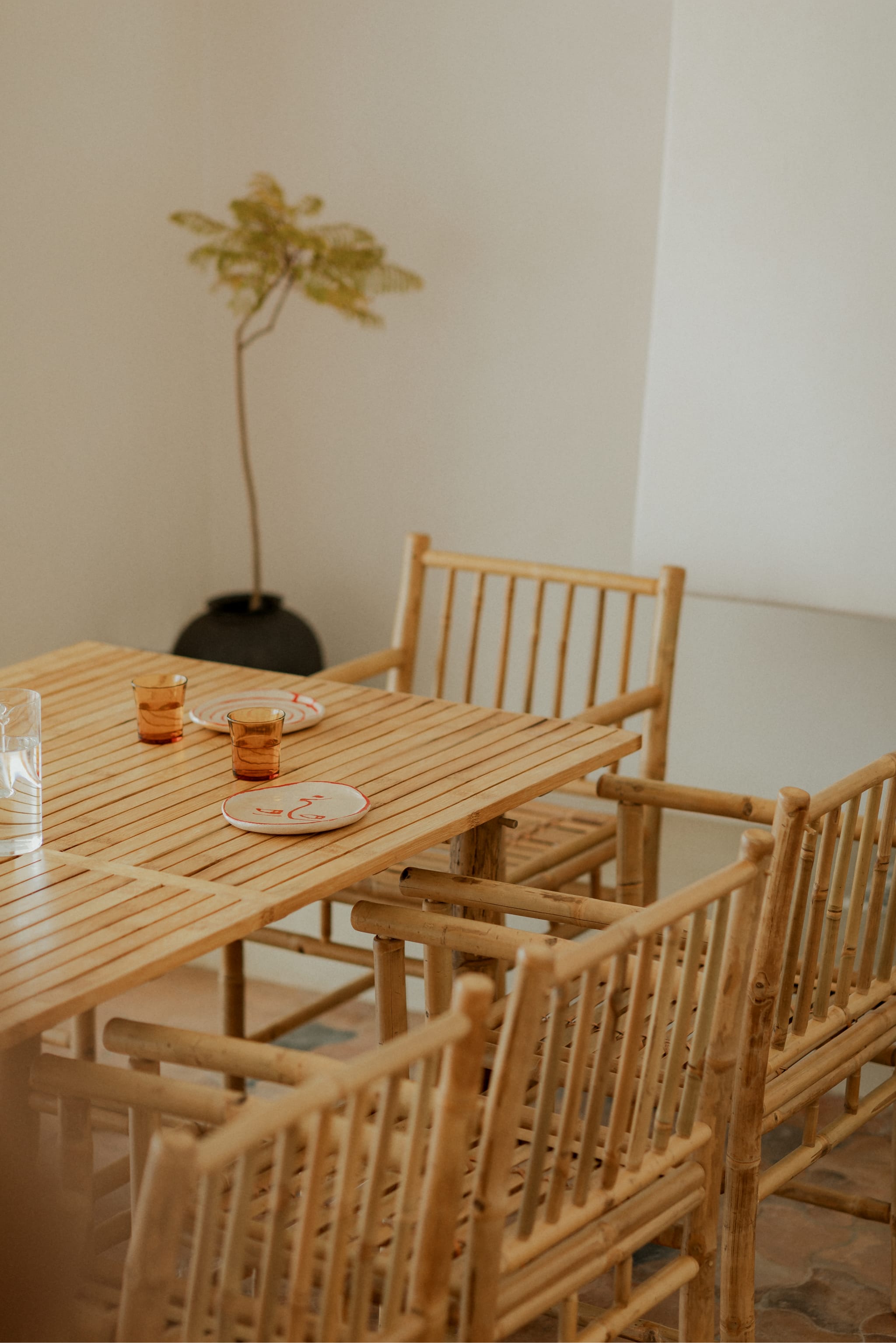 Rectangular bamboo dining table Senia