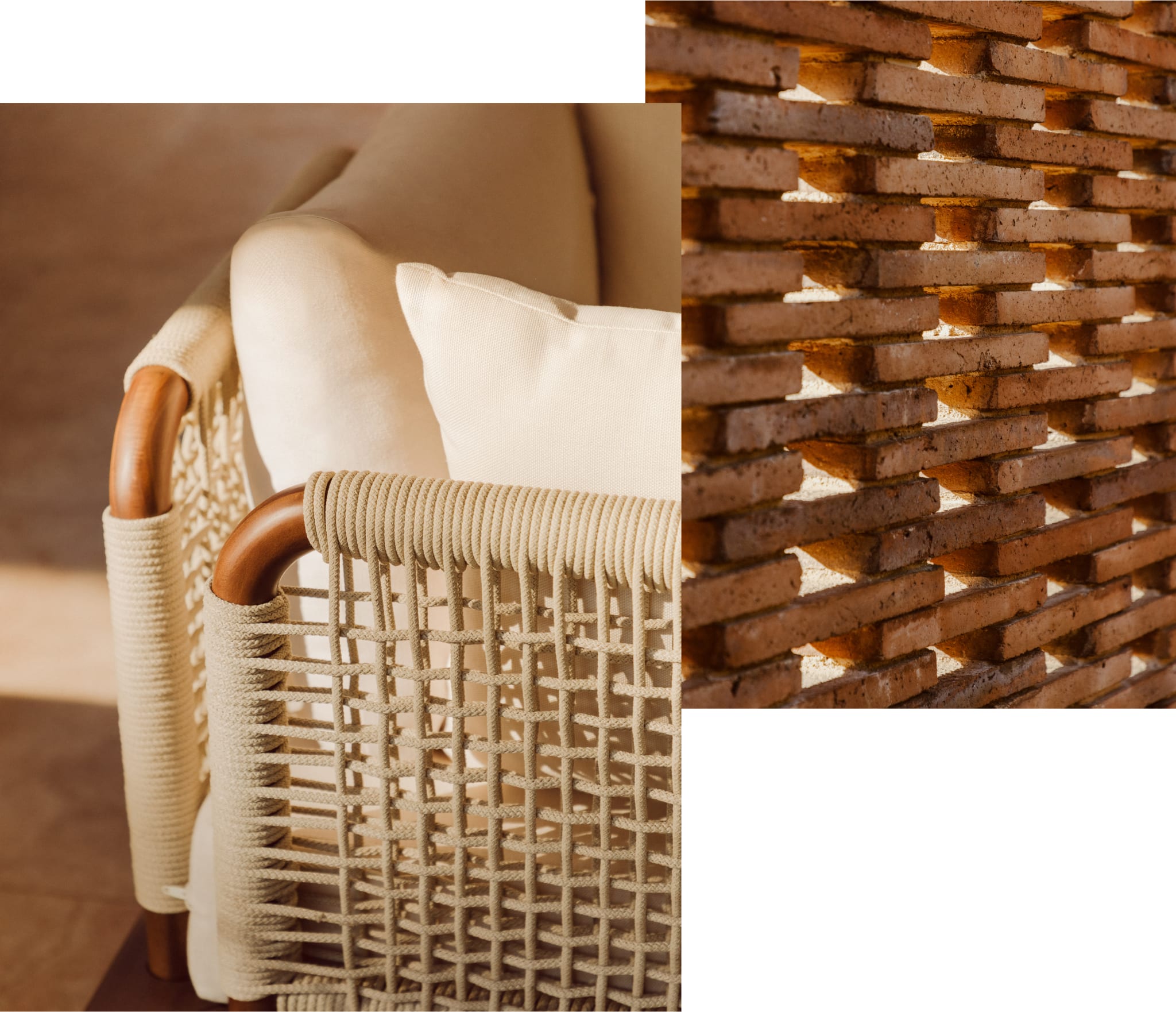 Módulos para sofá modular de jardín en acacia Giulia - RECONFIGURACIÓN      