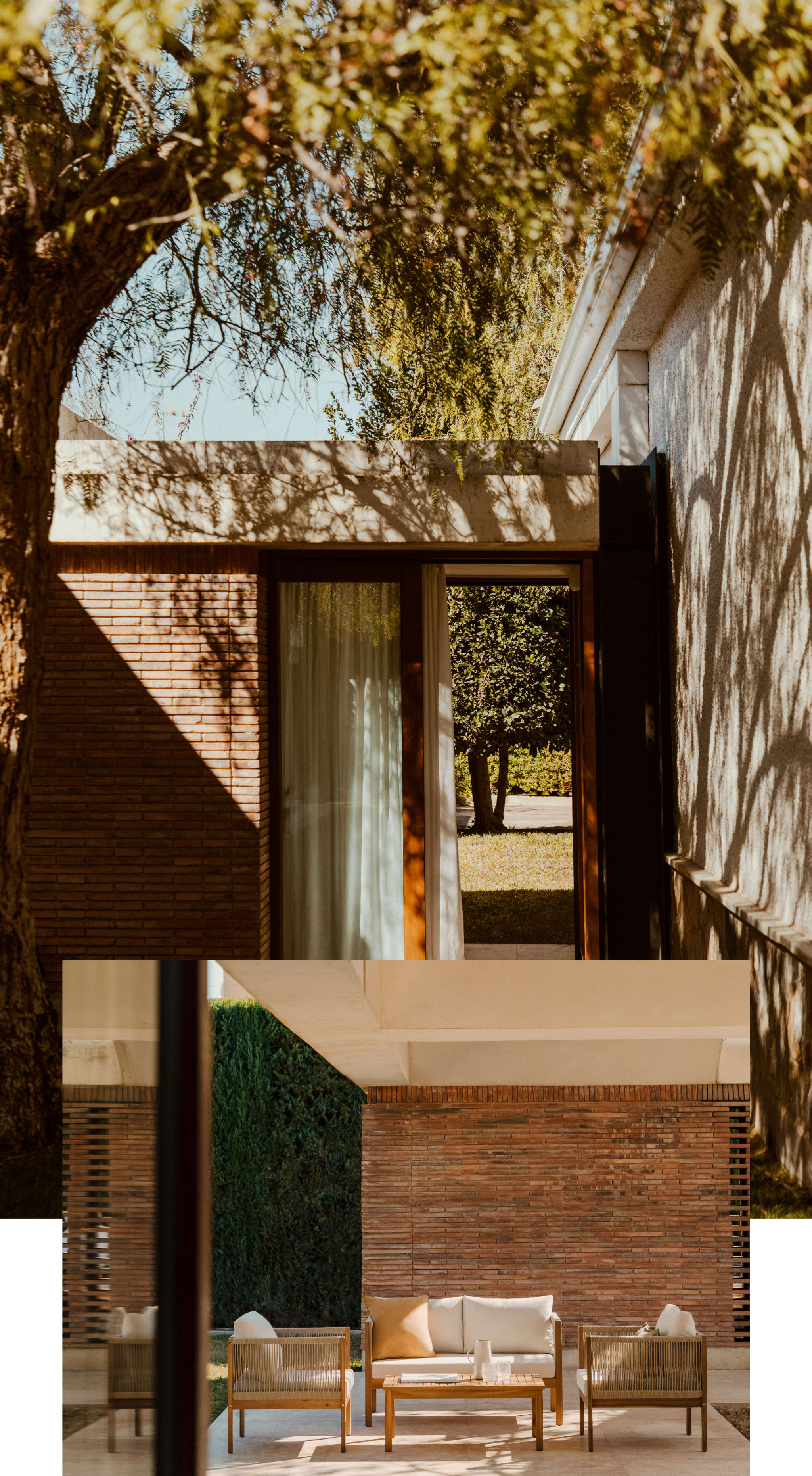 Conjunto de jardín con sofá de 2 plazas, 2 sillones y mesa de centro en madera de acacia Branson    