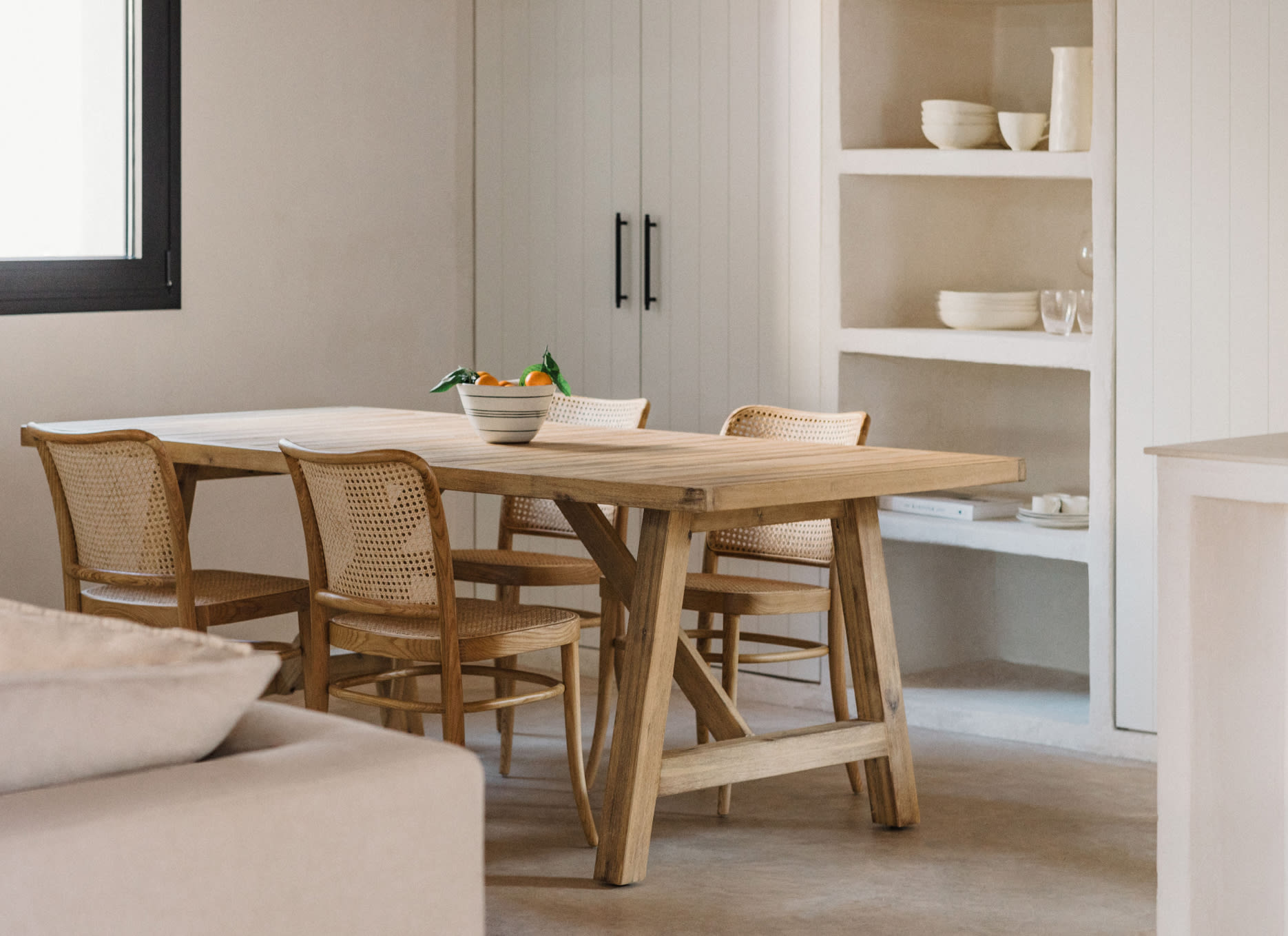 Mesa de jantar retangular 200-250-300x100 cm extensível em madeira de acácia Dubai