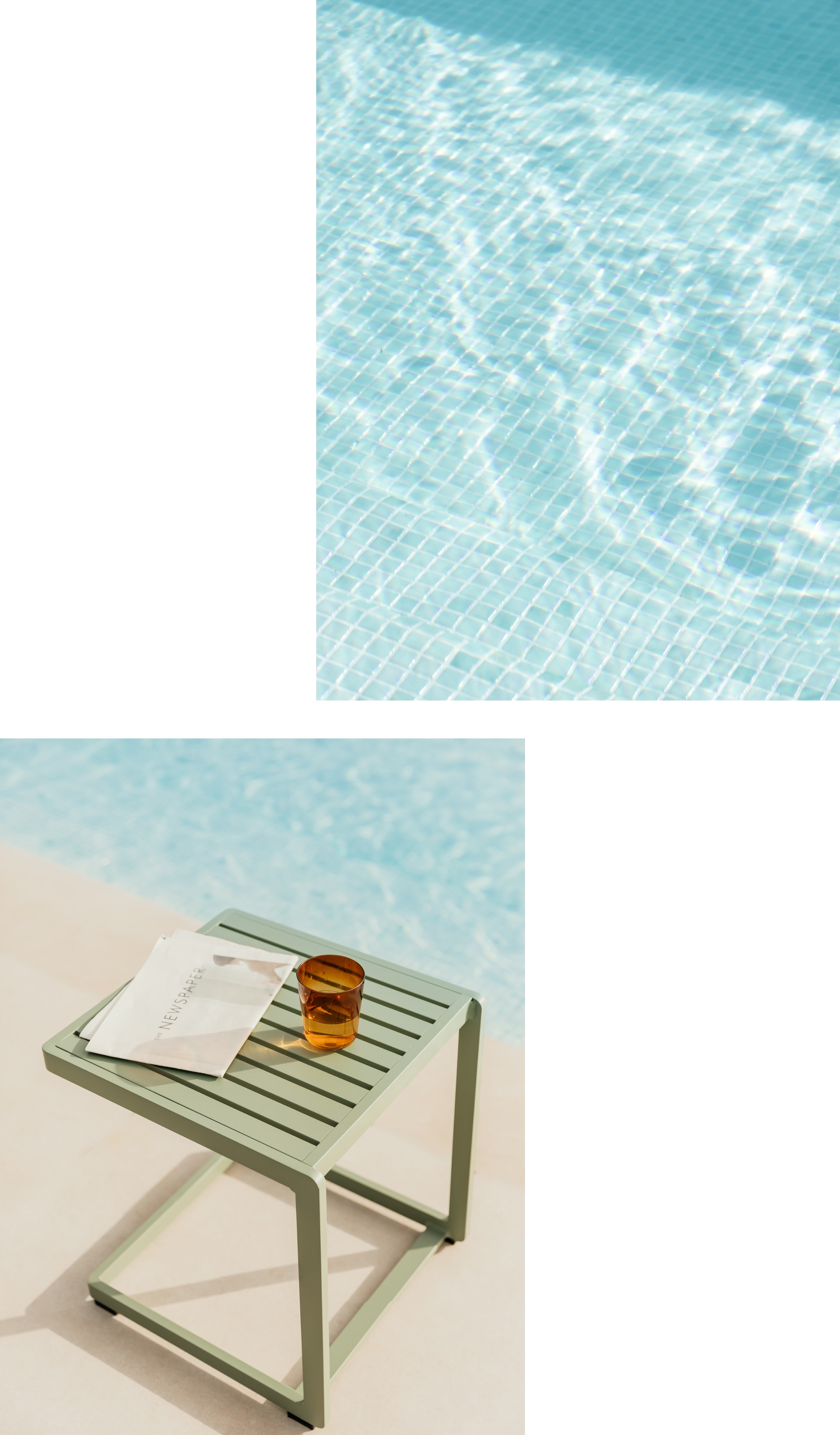 Square 40x40 cm garden side table in Dulem aluminum