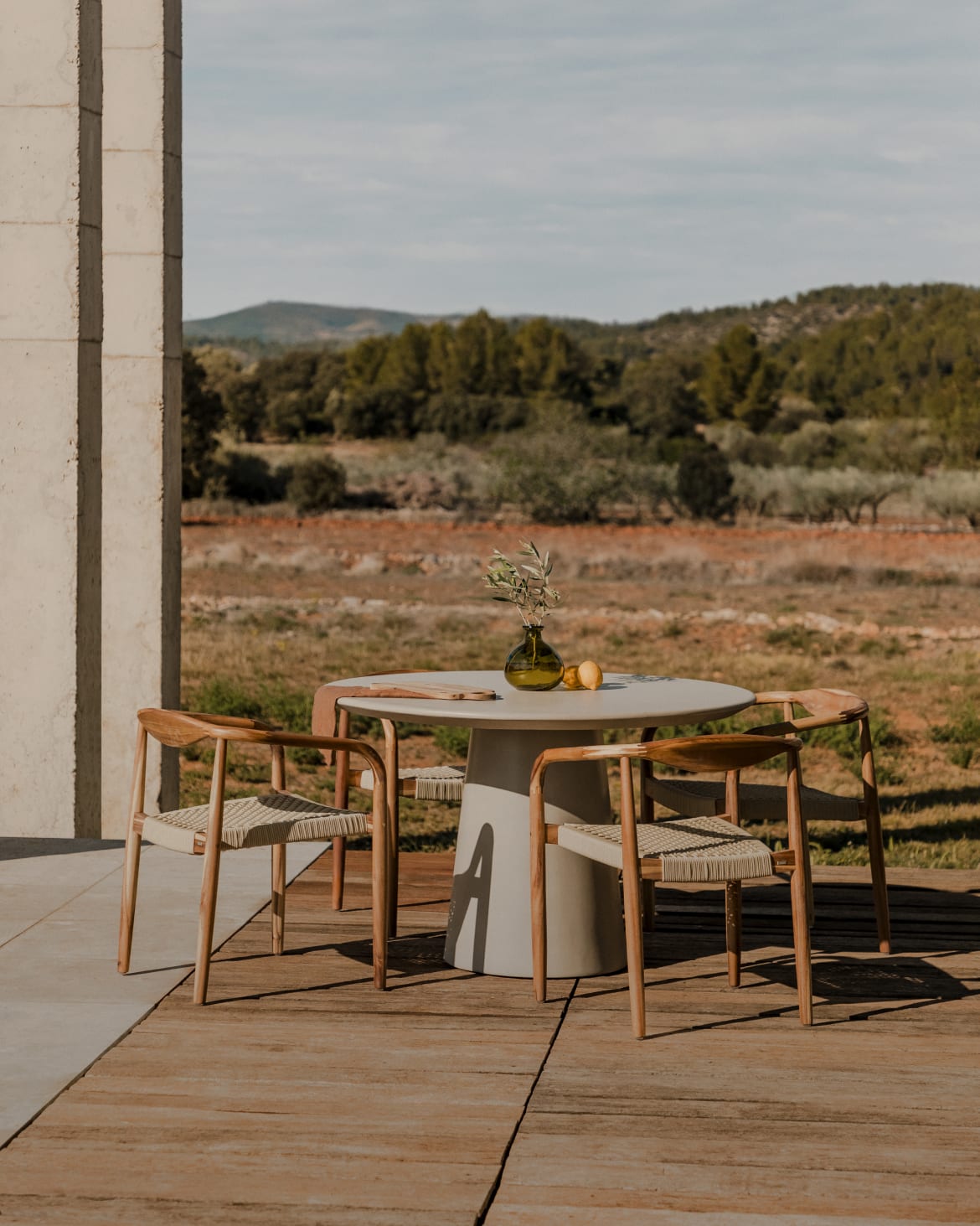 Lot de 2 chaises de salle à manger en bois d'acacia et corde tressée Mallory   