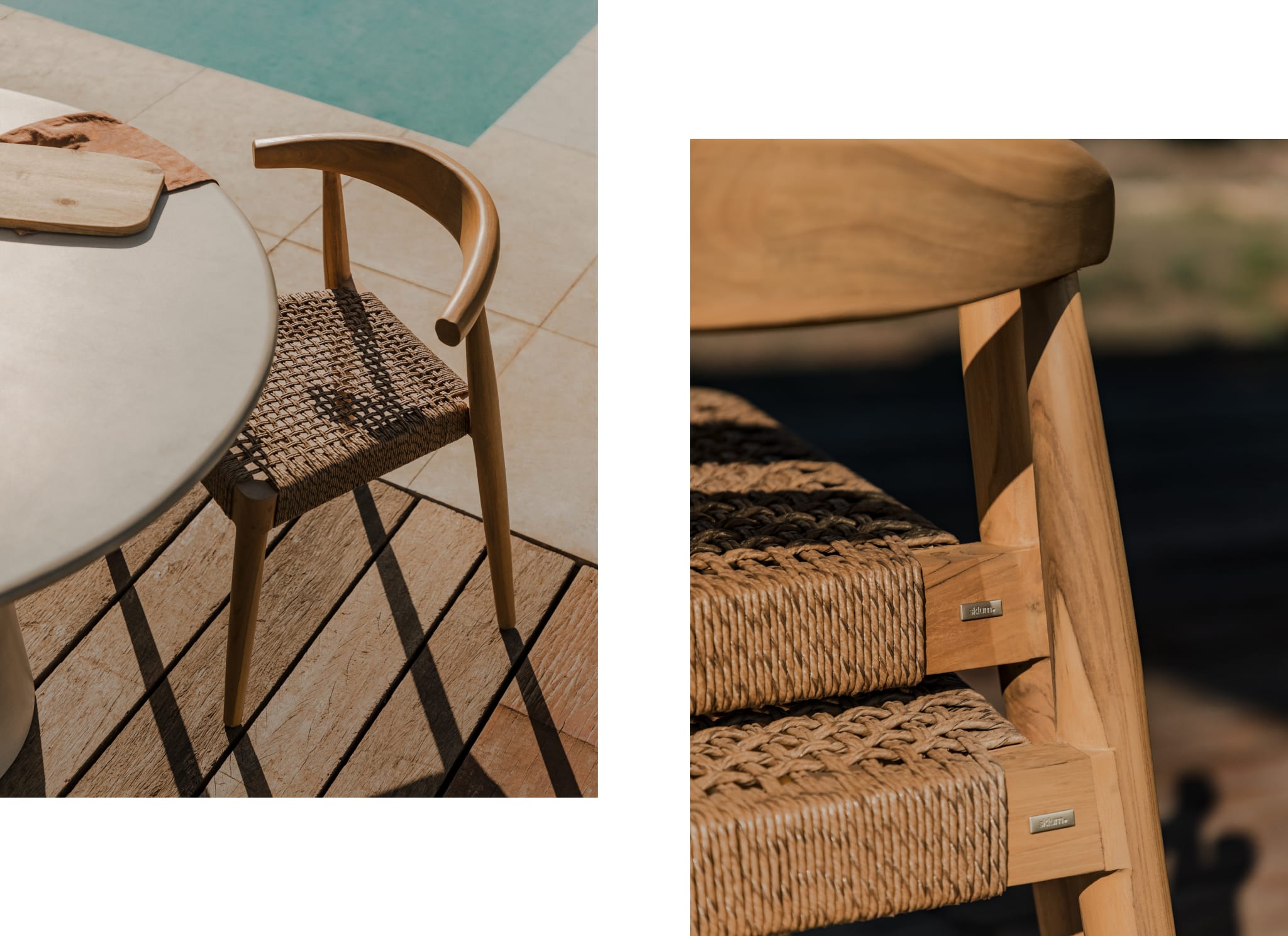 Table de jardin ronde Ø120 cm en ciment Noemi