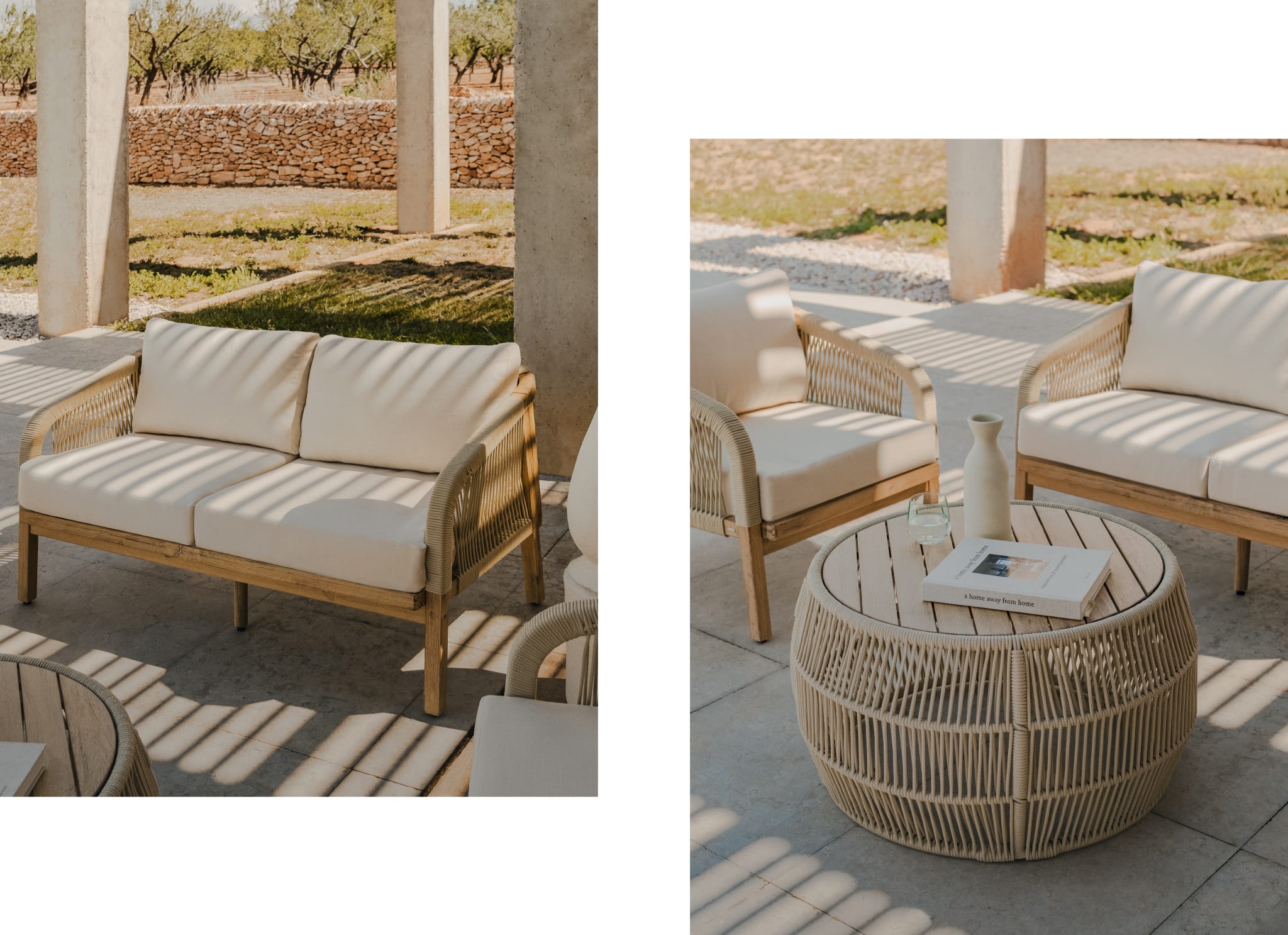 Canapé de jardin 2 places en bois d'acacia Dubai