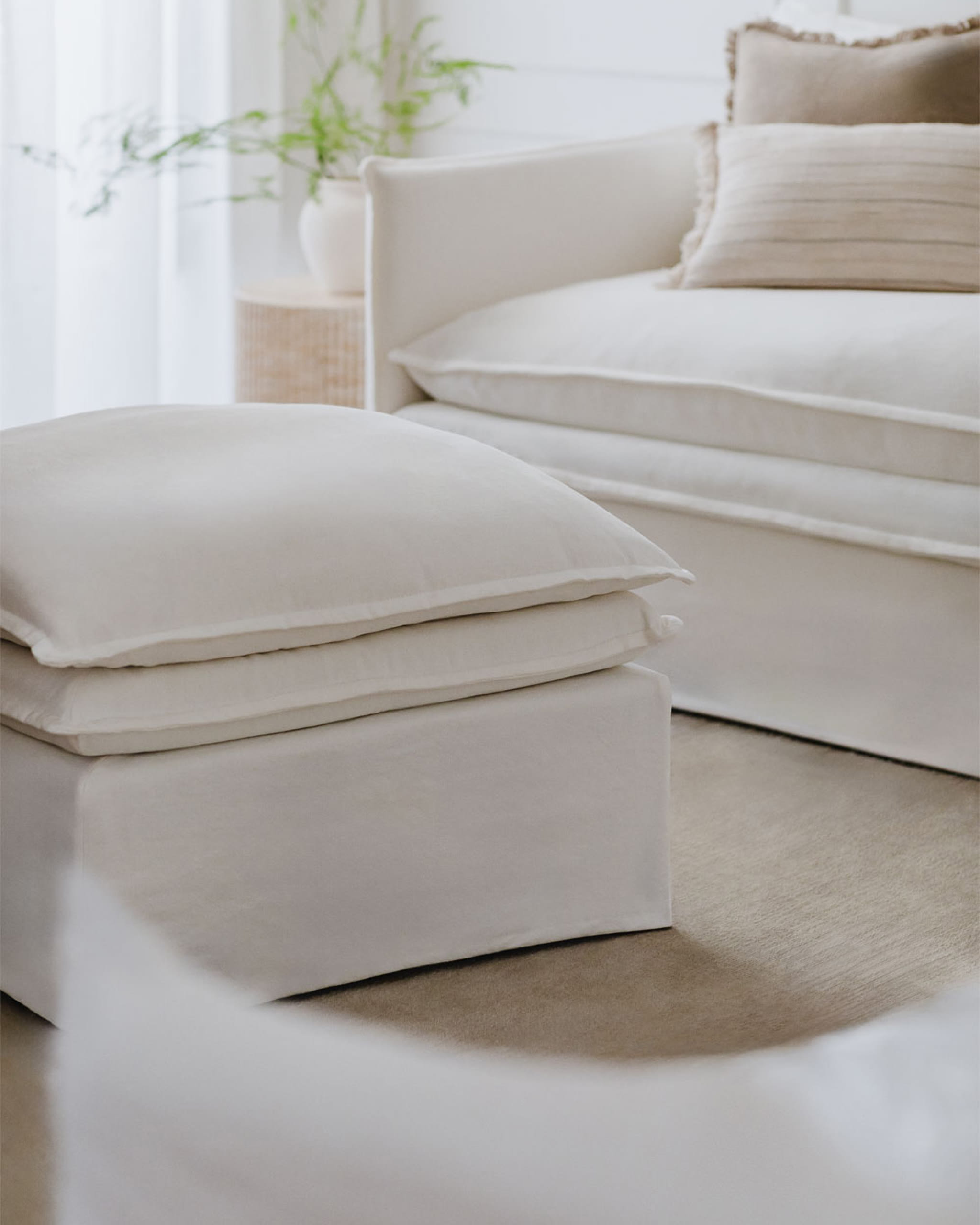 Módulos de sofá modulares em linho e algodão Grace