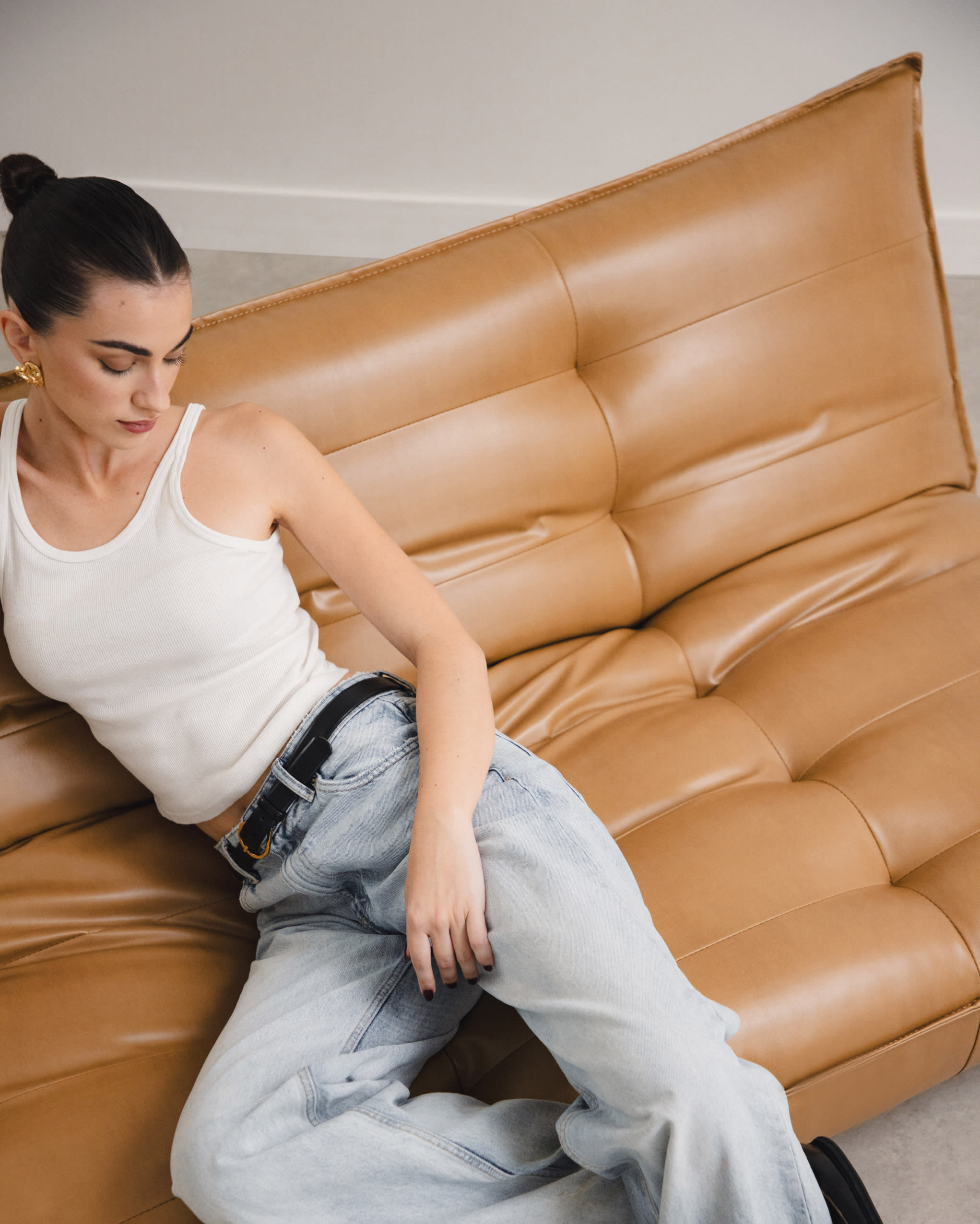 Sofá cama de 3 plazas en polipiel Mati