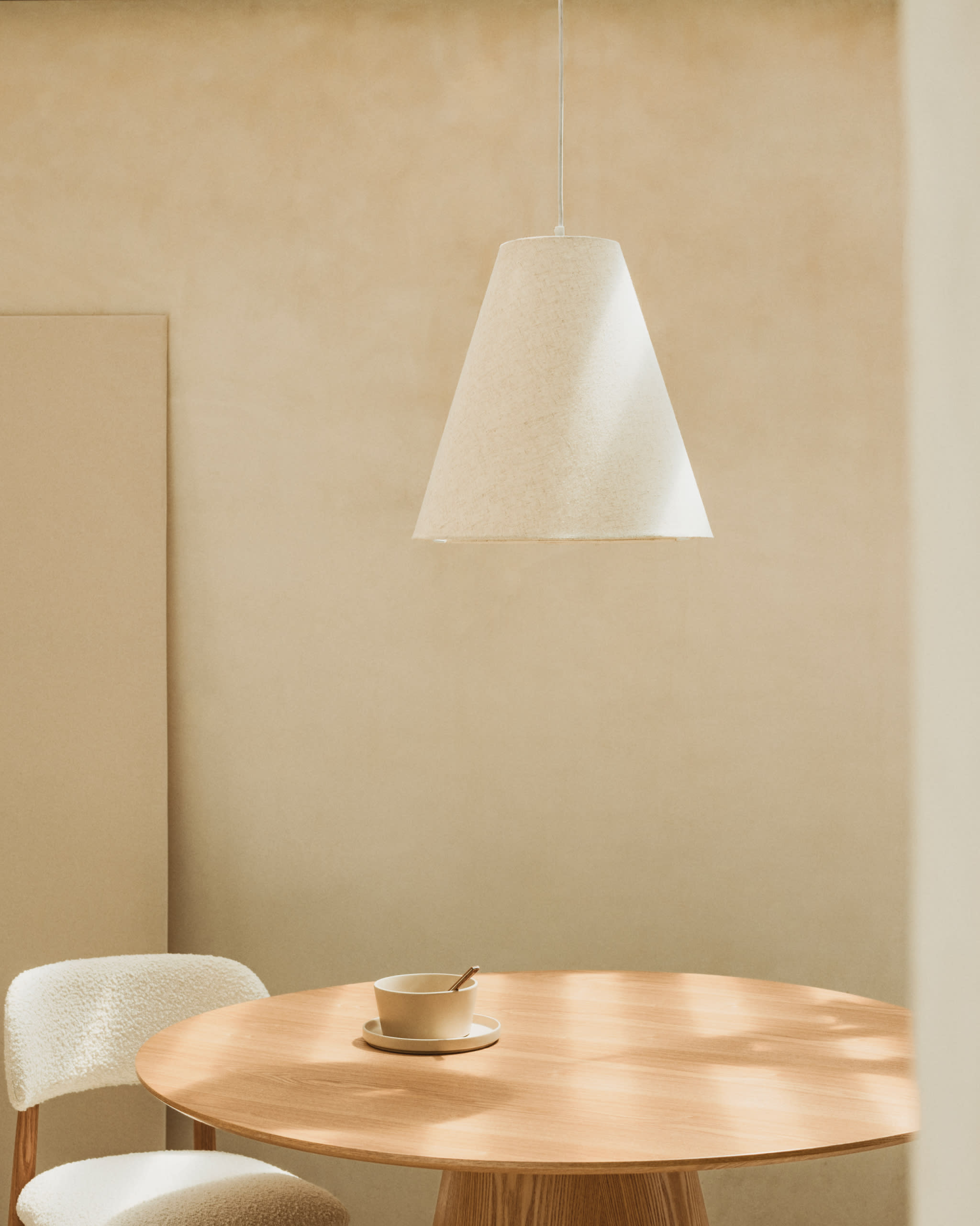 Abat-jour en lin et coton grenat  