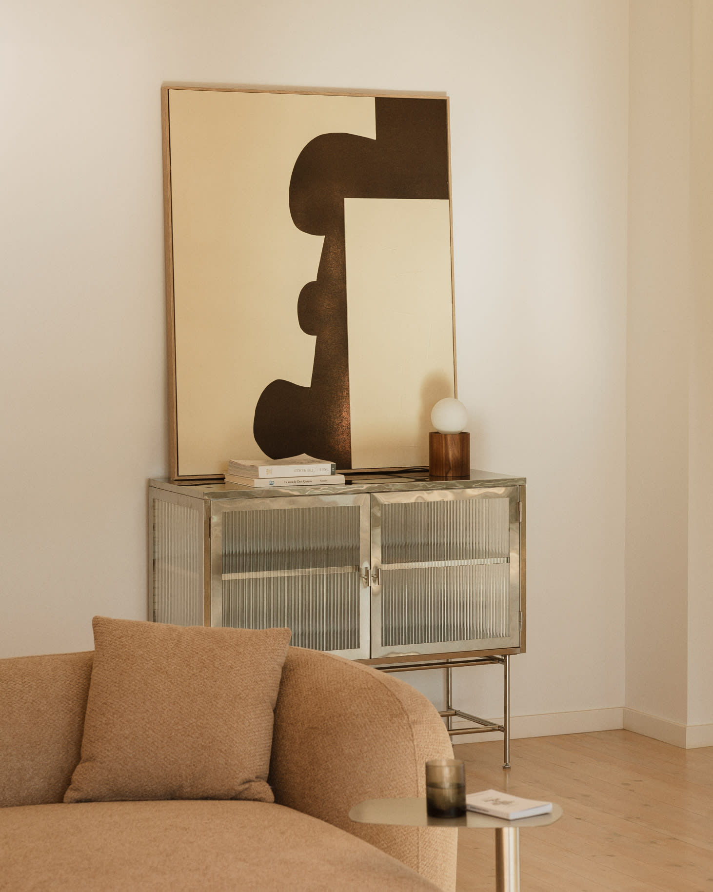 Paoline steel and glass sideboard