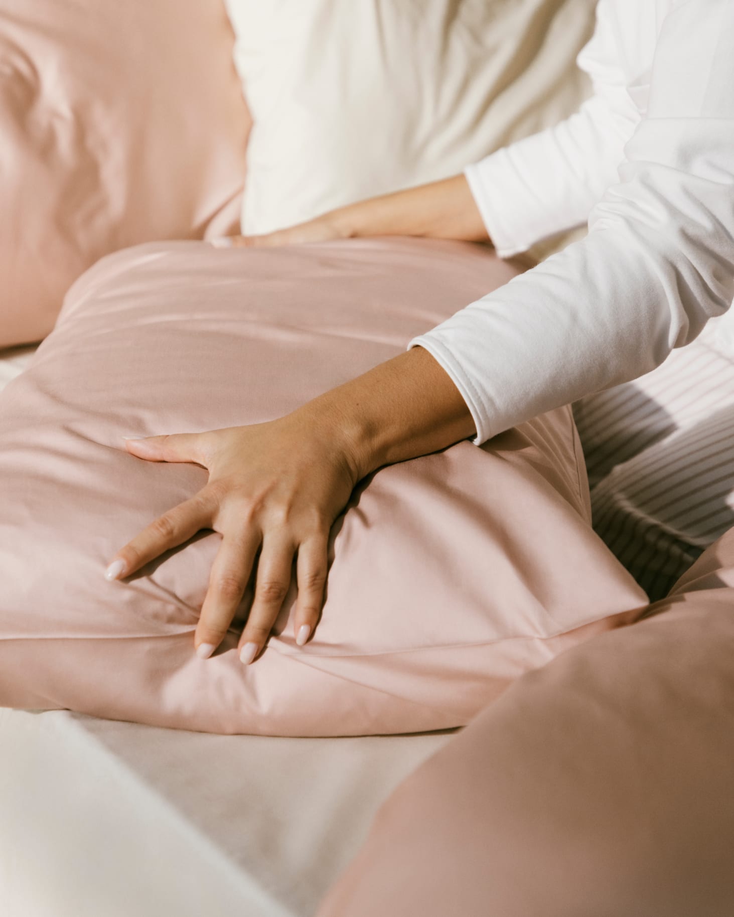 Set van 2 Sampras satijnen kussenslopen met 300 draden per inch