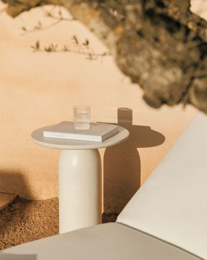 Tavolino rotondo Ø45 cm in cemento Layana