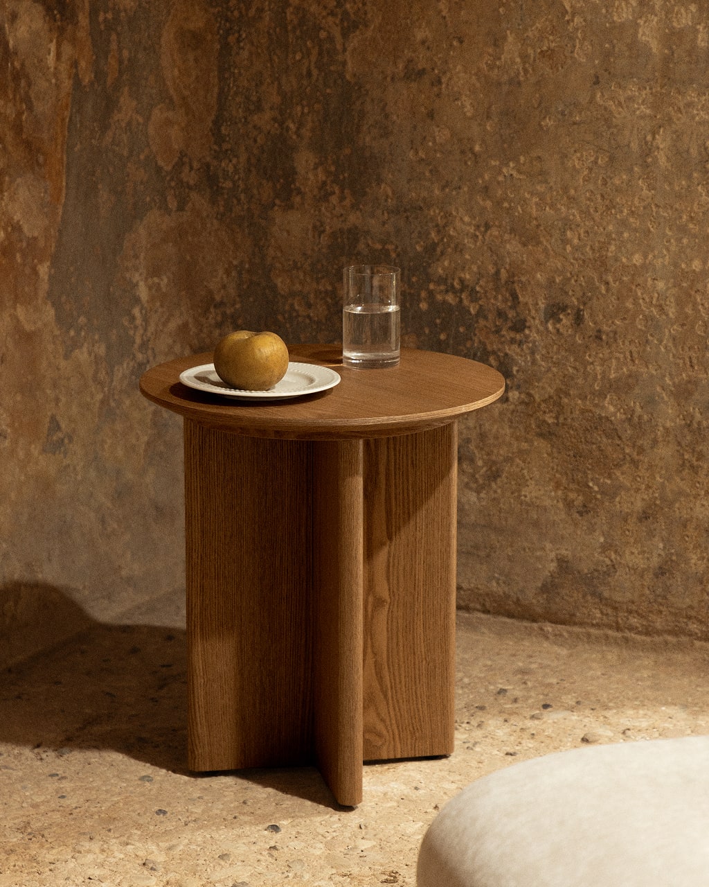 Mesa auxiliar redonda Ø45 cm en MDF Saonara