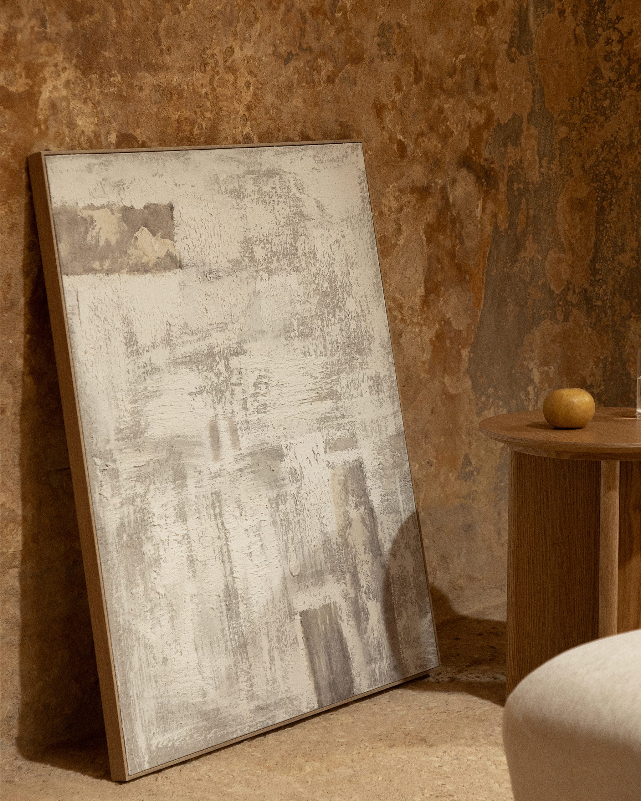 Cuadro decorativo pintado a mano sobre lino con relieve 80x100 cm de escayola Silvaret