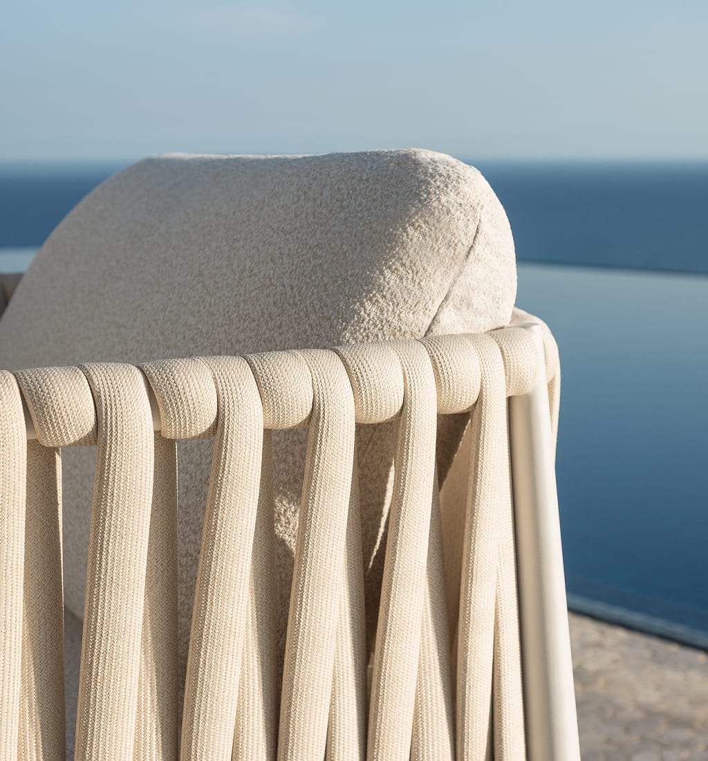 Sillón de jardín en aluminio y tela bouclé Sereilen