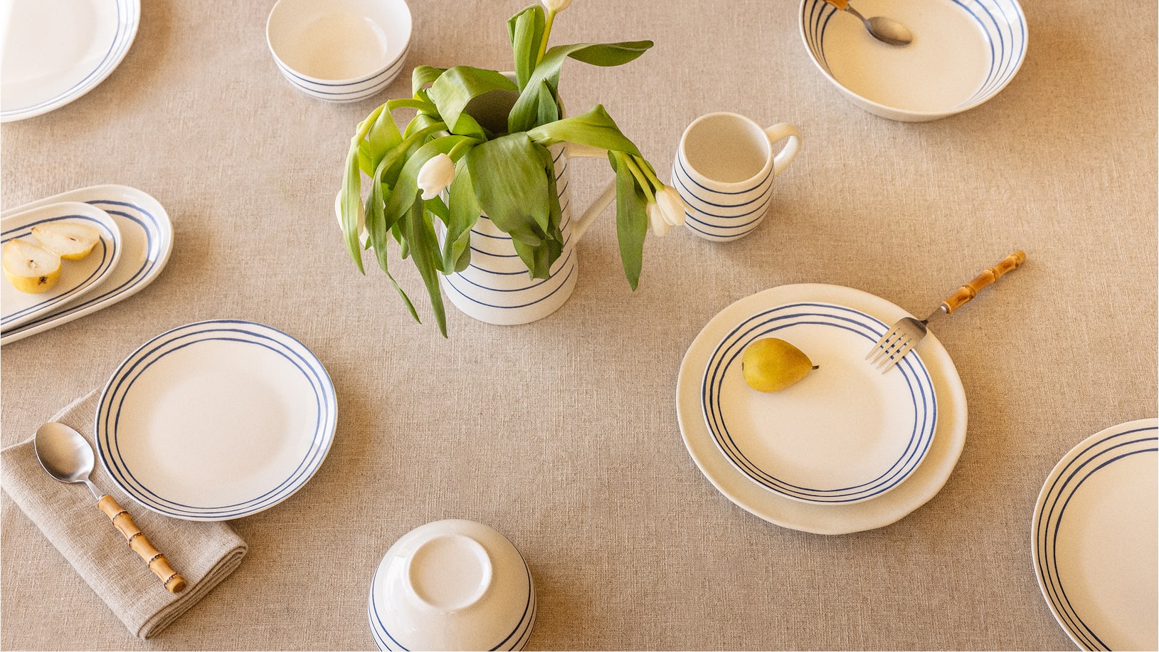 140x240 cm tablecloth in linen and cotton Ederne