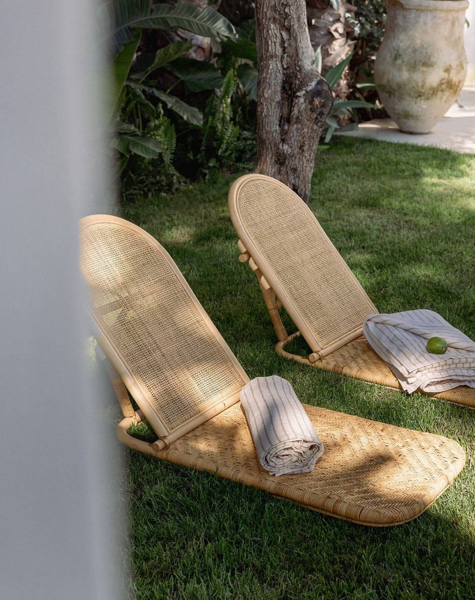 Chaise longue en rotin Ciara