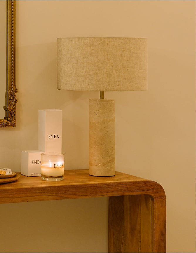 Bolgar Travertin-Tischlampe         