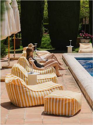 Pouf rettangolare da giardino 75x65 cm in tessuto Sandel