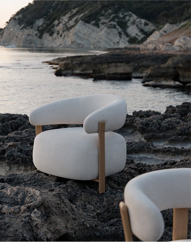 Fotel z tkaniny chenille i żelaza Jolie