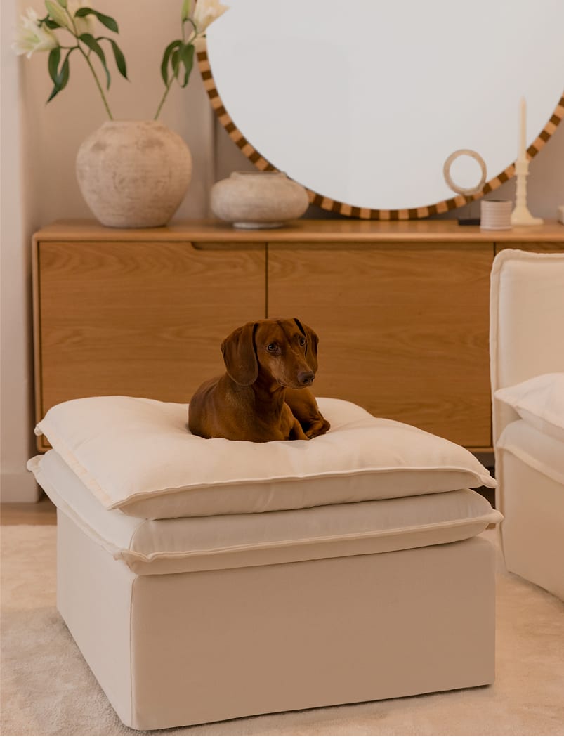 Grace Sitzpuff aus Leinen und Baumwolle