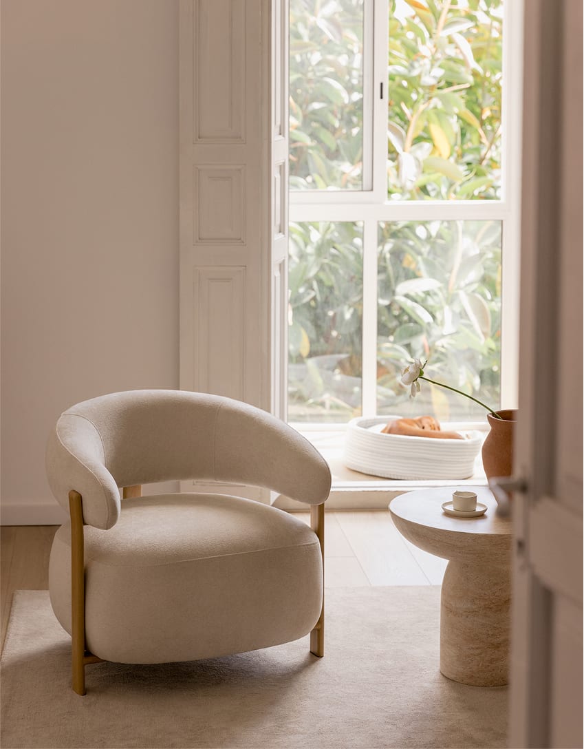 Sessel aus Chenille-Stoff und Eisen Jolie