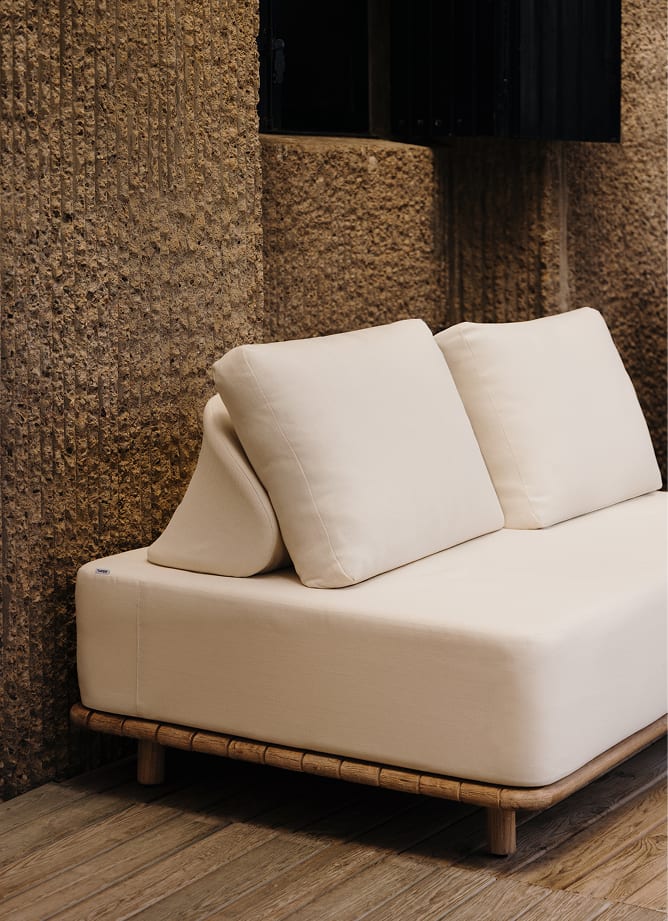 Sofá de 2 plazas en acacia Portet