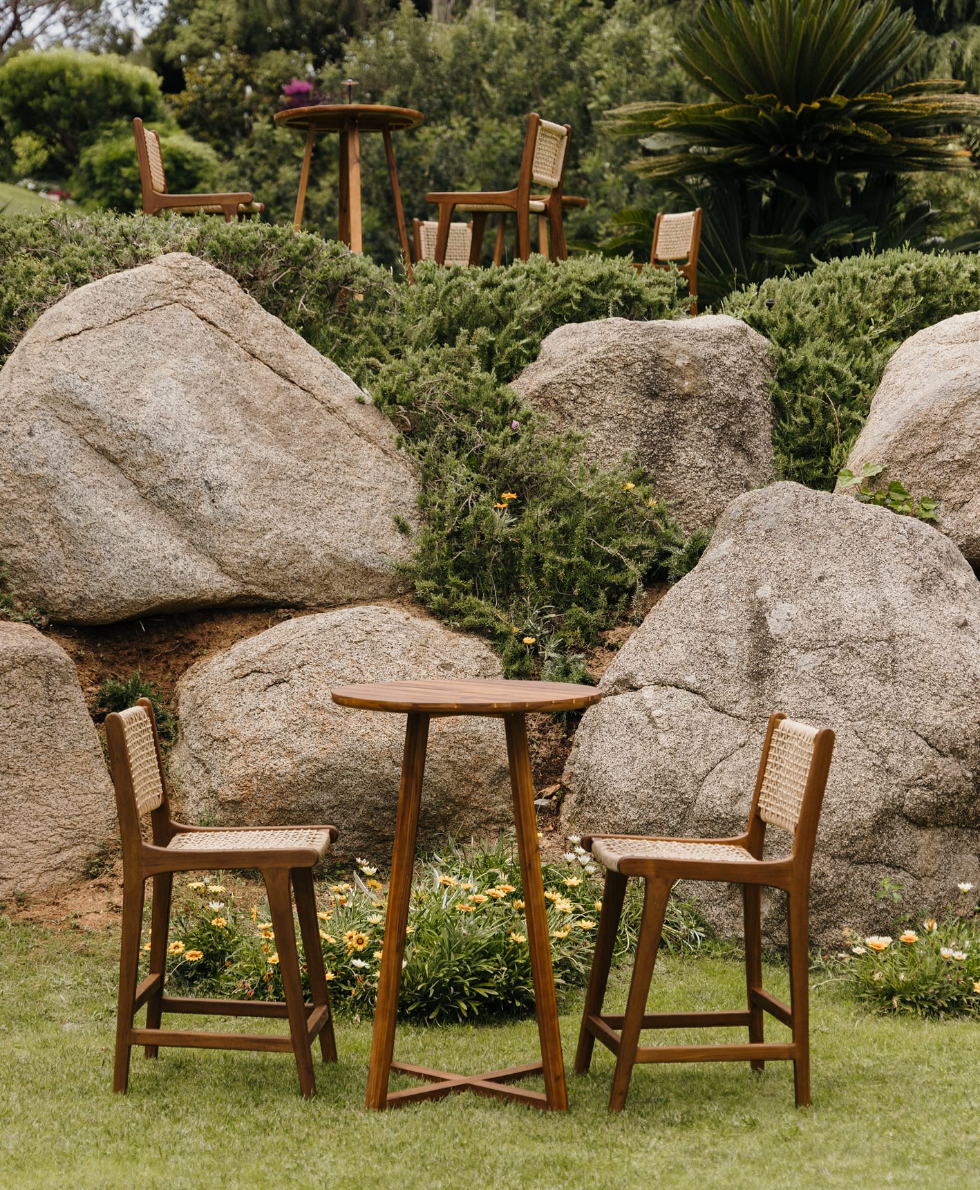 Taburete alto 65 cm en madera de teca Malmo