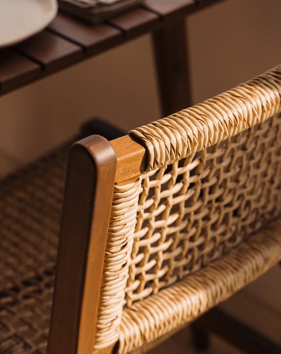 Pacote de 4 cadeiras de jantar em madeira de teca Malmo