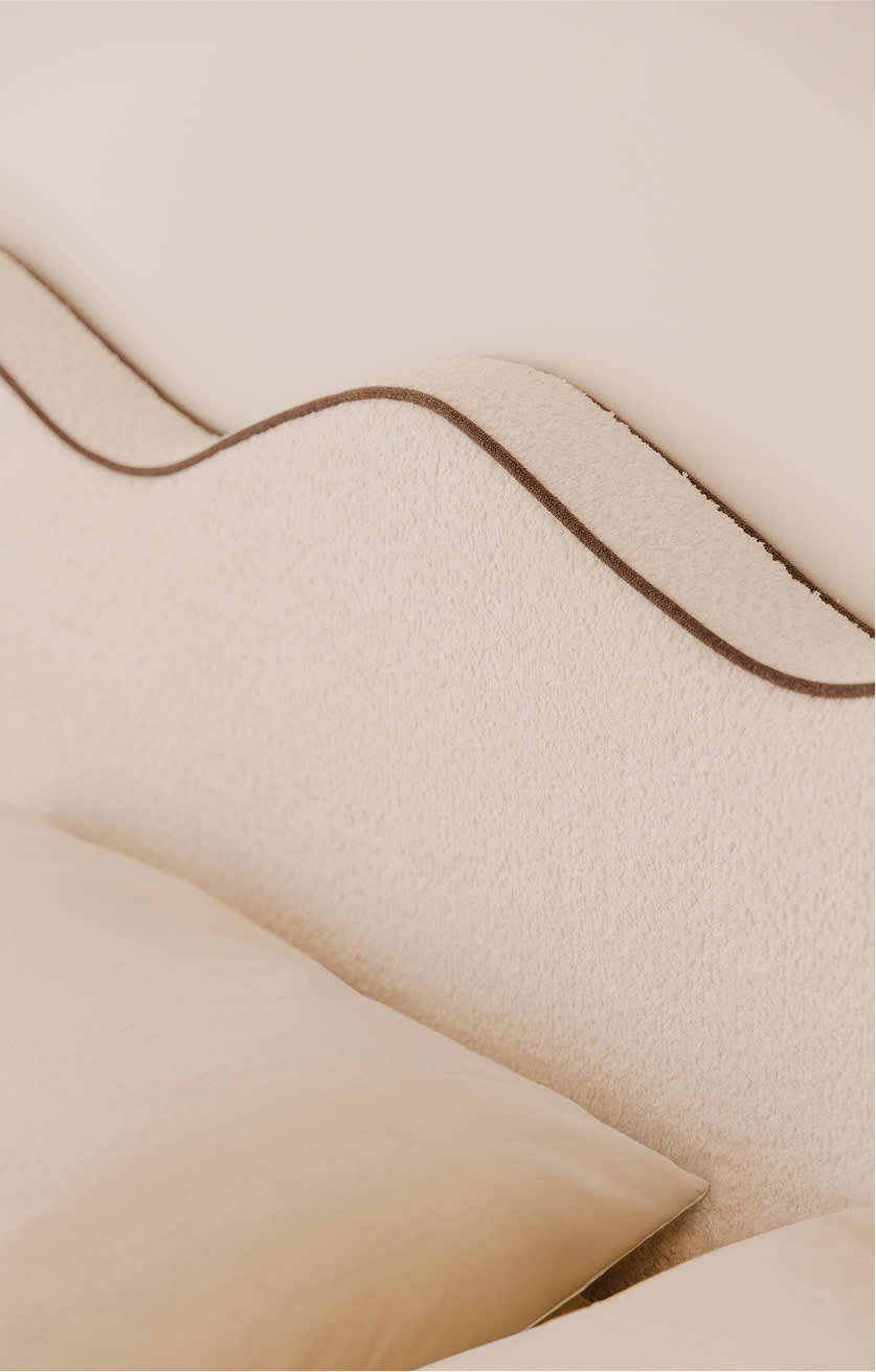 Kopfteil aus Bouclé, 220 cm, Elenor