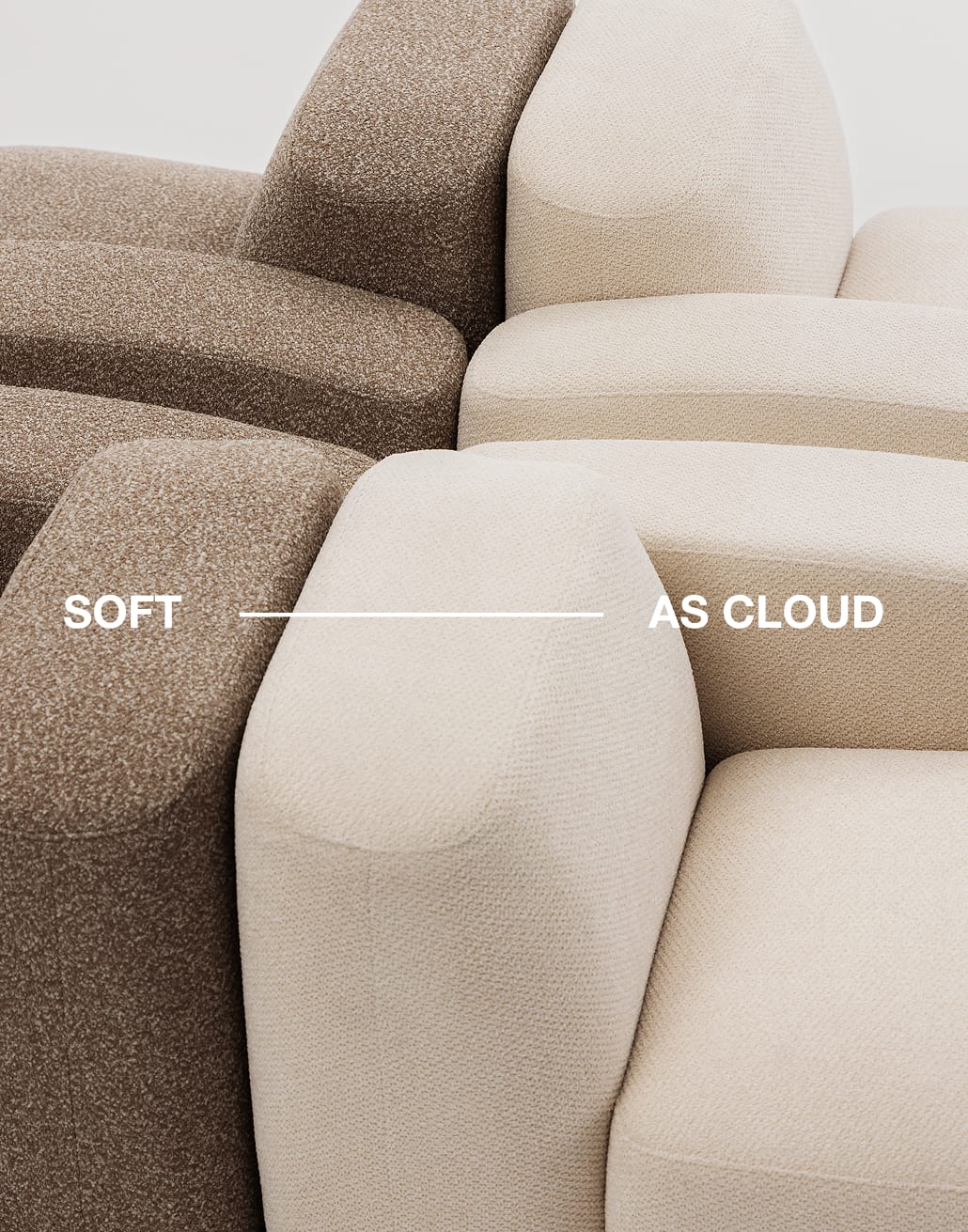 Modulo angolare sinistro per divano componibile Bastian