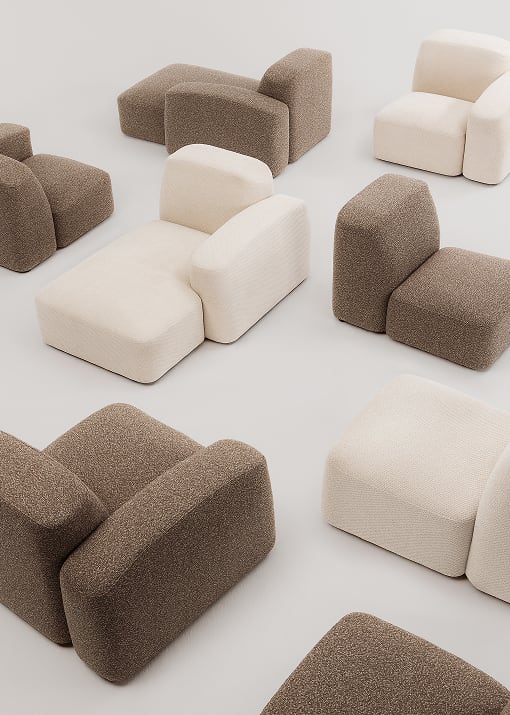 Modulo angolare sinistro per divano componibile Bastian