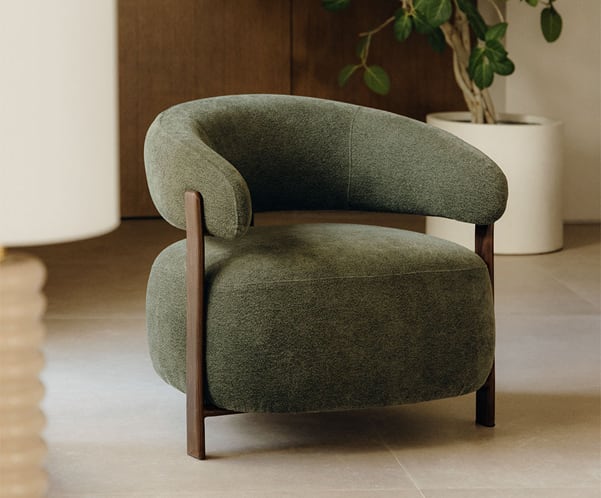 Fotel z tkaniny chenille i żelaza Jolie