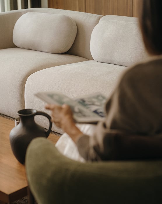 3-częściowa sofa modułowa z tkaniny chenille Coquette