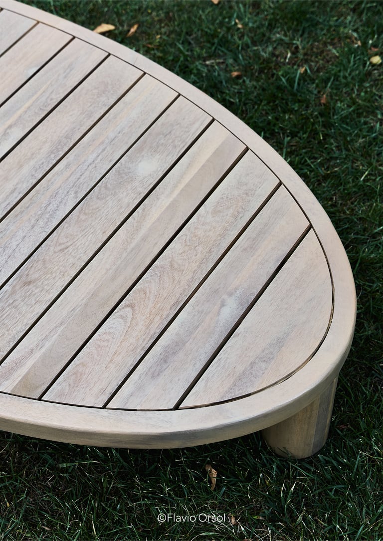 Mesa de centro ovalada en madera de acacia 140x70 cm Jerome