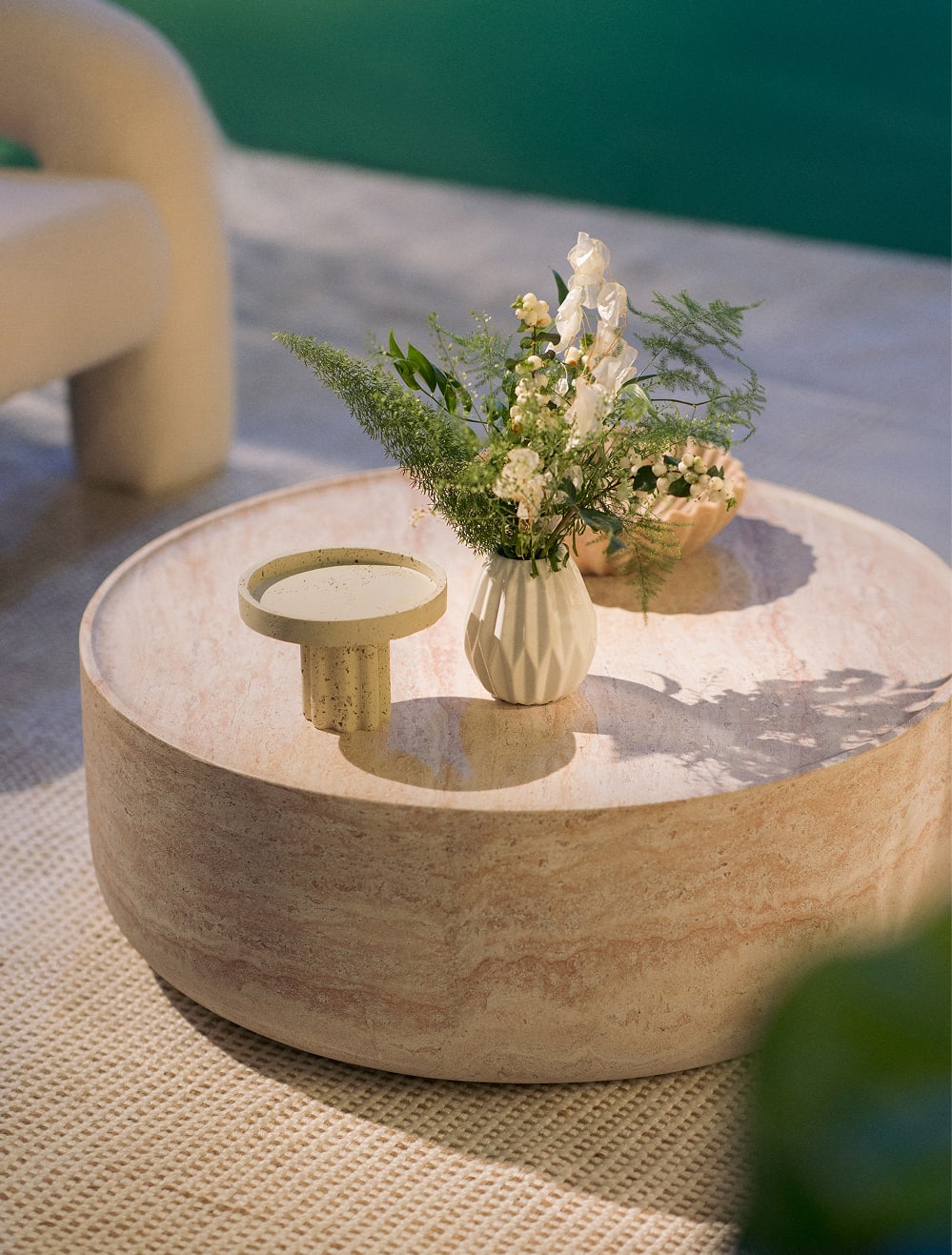 Mesa de centro redonda Ø80 cm en cemento Darwys