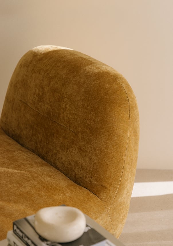 Poltrona girevole in ciniglia Sernin