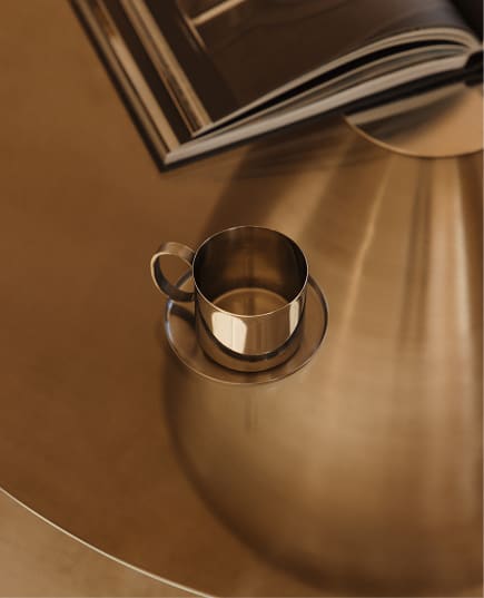 Pack mit 2 Kaffeetassen 17 cl mit Untertasse aus Edelstahl Lludix