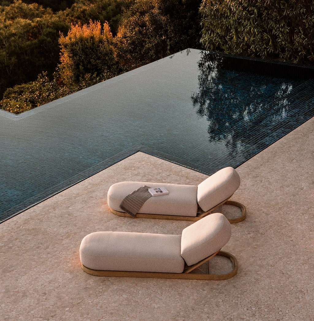 Tumbona reclinable en madera de acacia Verona