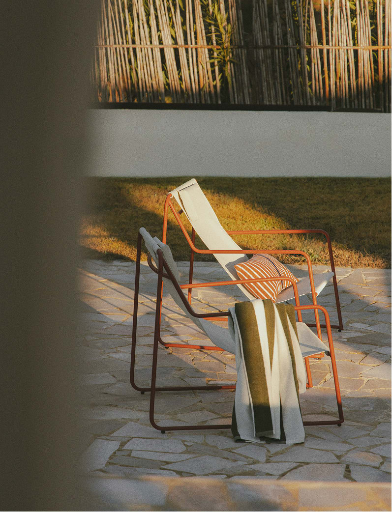 Pack de 2 hamacas con cojín y reposabrazos en acero Lorvian