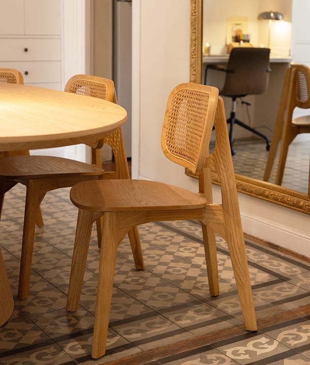 Pack de 4 sillas de comedor en madera Defne